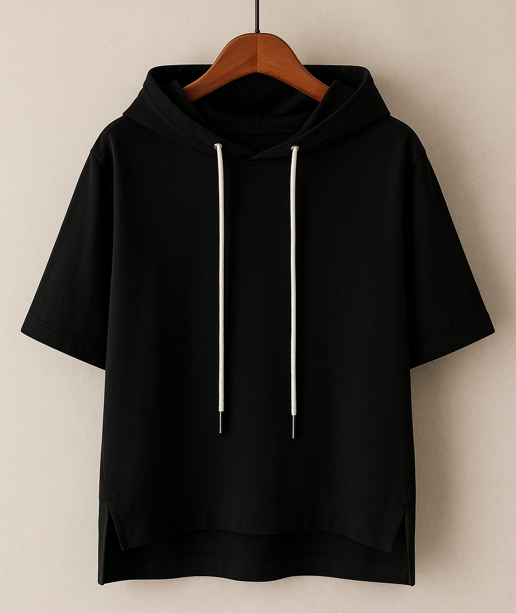 Dames Hoodie Katoen Korte Mouw Losse Pasvorm