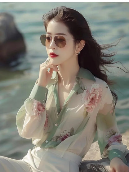 Vintage Chiffon Blouses - Stijlvolle Dames Tops voor de Zomer