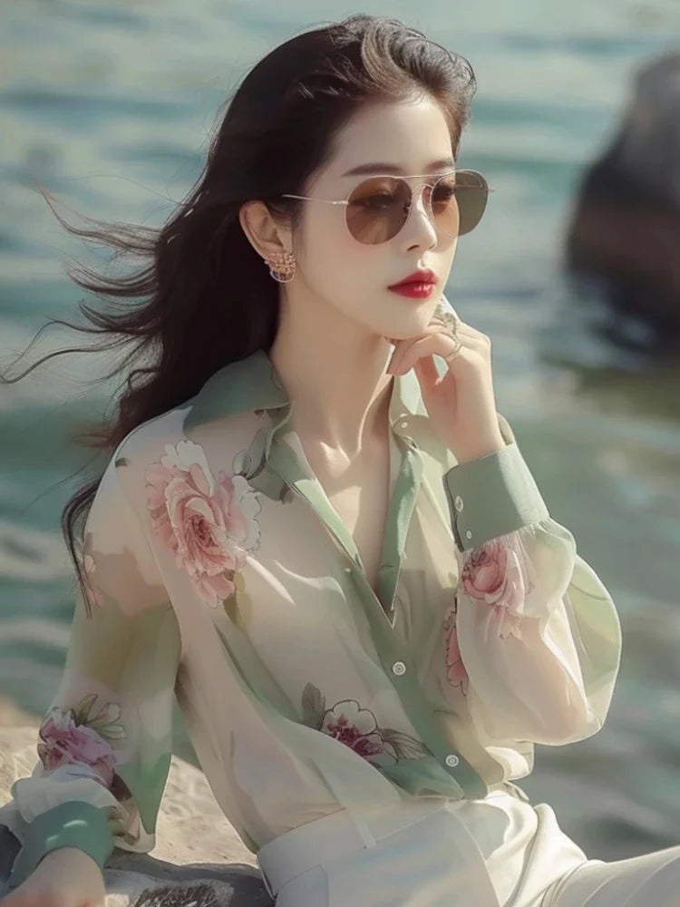 Vintage Chiffon Blouses - Stijlvolle Dames Tops voor de Zomer