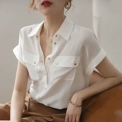 ZomerGlow Chiffon Witte Blouse