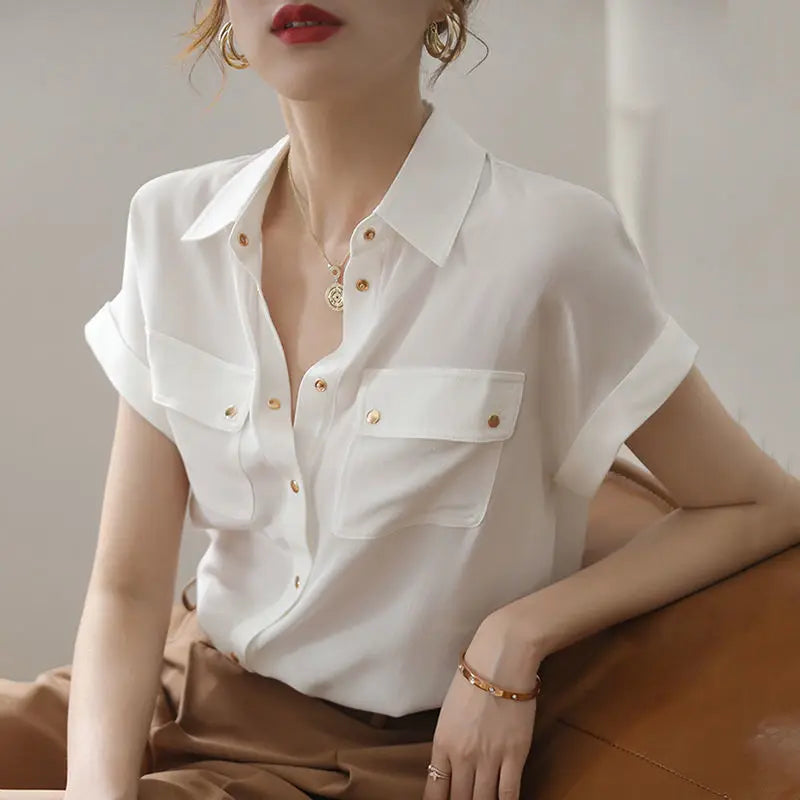 ZomerGlow Chiffon Witte Blouse