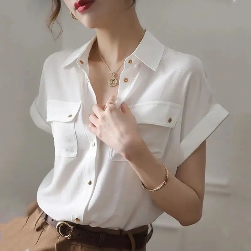 ZomerGlow Chiffon Witte Blouse