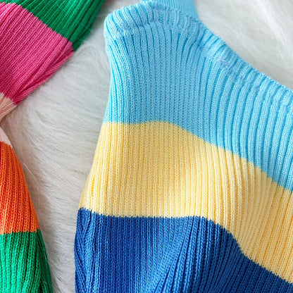 Stijlvolle Zomerse Regenboog Maxi Jurk