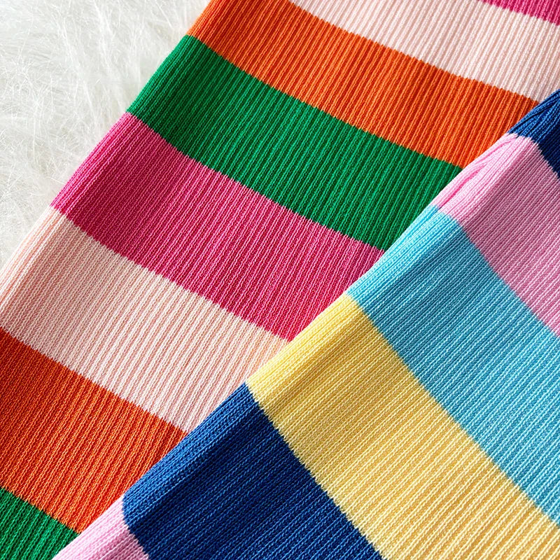 Stijlvolle Zomerse Regenboog Maxi Jurk