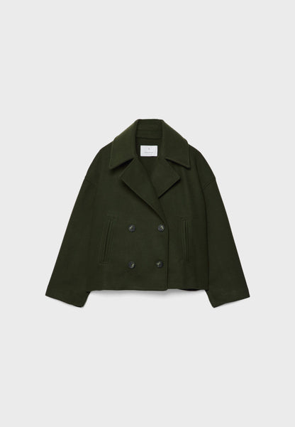Korte Damesjas Dubbele Knopen Stijlvol Design