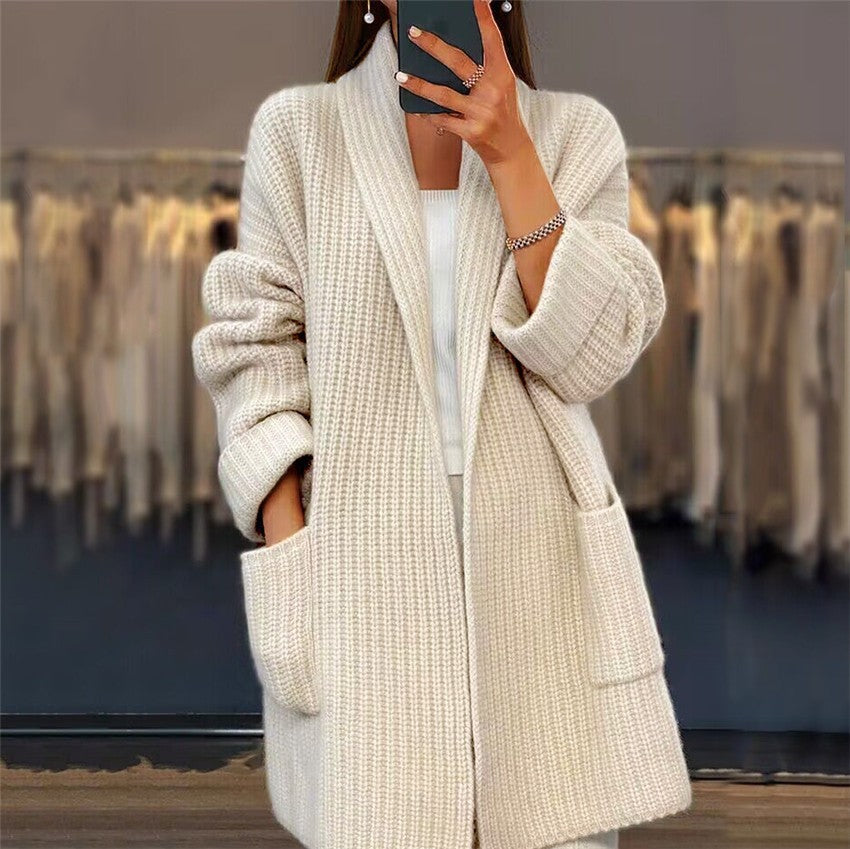 Christin | Cardigan lungo alla moda con scollo a V