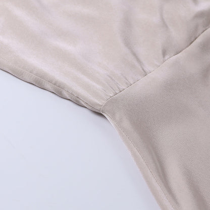 Elegante Maxi Jurk met Hoge Split en Overslag