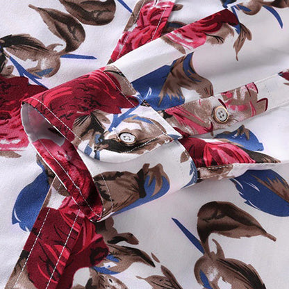 Mannen Overhemd Bloemenprint Casual Stijl