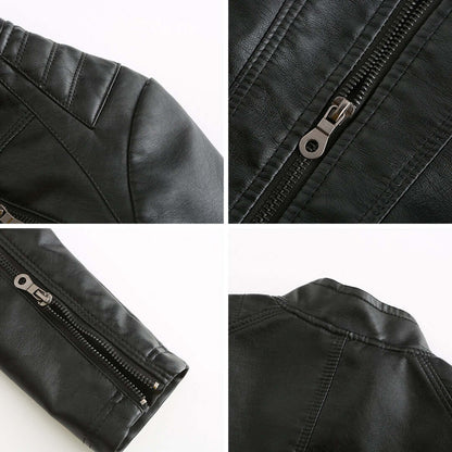 Dames Leren Jas met Tijdloze Elegante Look