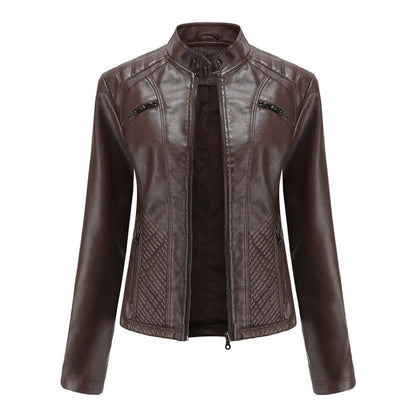 Dames Leren Jas met Tijdloze Elegante Look