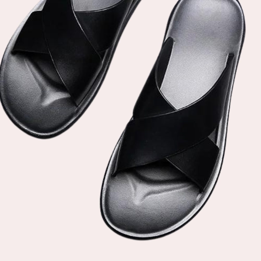Herensandalen Comfortabel Leer Dagelijks Gebruik - Mode Vibes