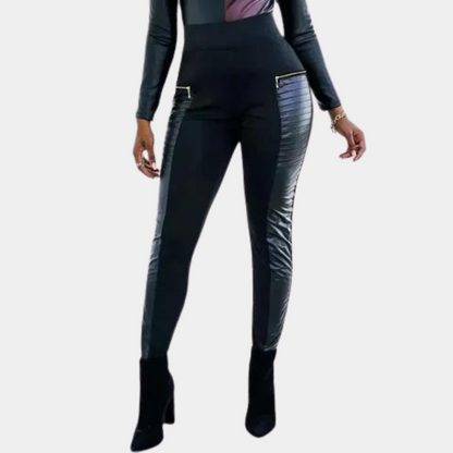 Dames Biker Legging Elastisch Comfortabel Donkerbruin - Mode Vibes