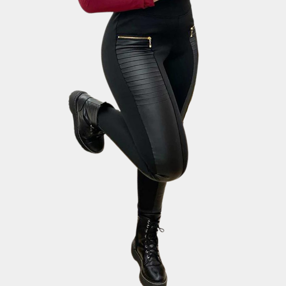 Dames Biker Legging Elastisch Comfortabel Donkerbruin