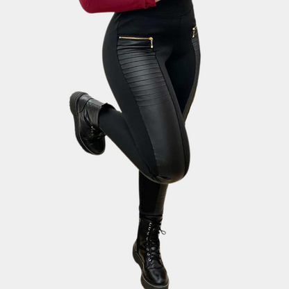 Dames Biker Legging Elastisch Comfortabel Donkerbruin