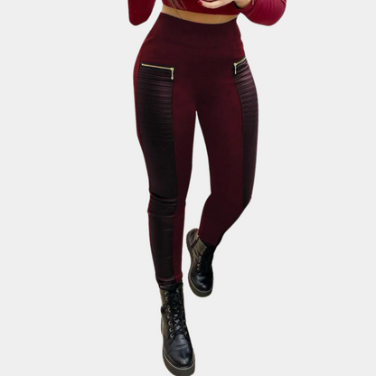 Dames Biker Legging Elastisch Comfortabel Donkerbruin