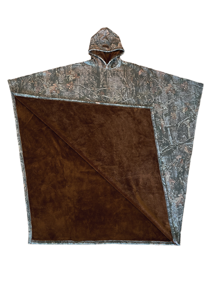 Fleece Poncho met Capuchon Luxe Warm en Zacht