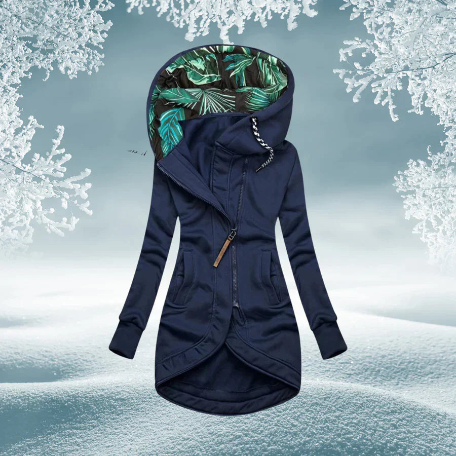 Groene damesparka met capuchon – Warme en waterdichte winterjas
