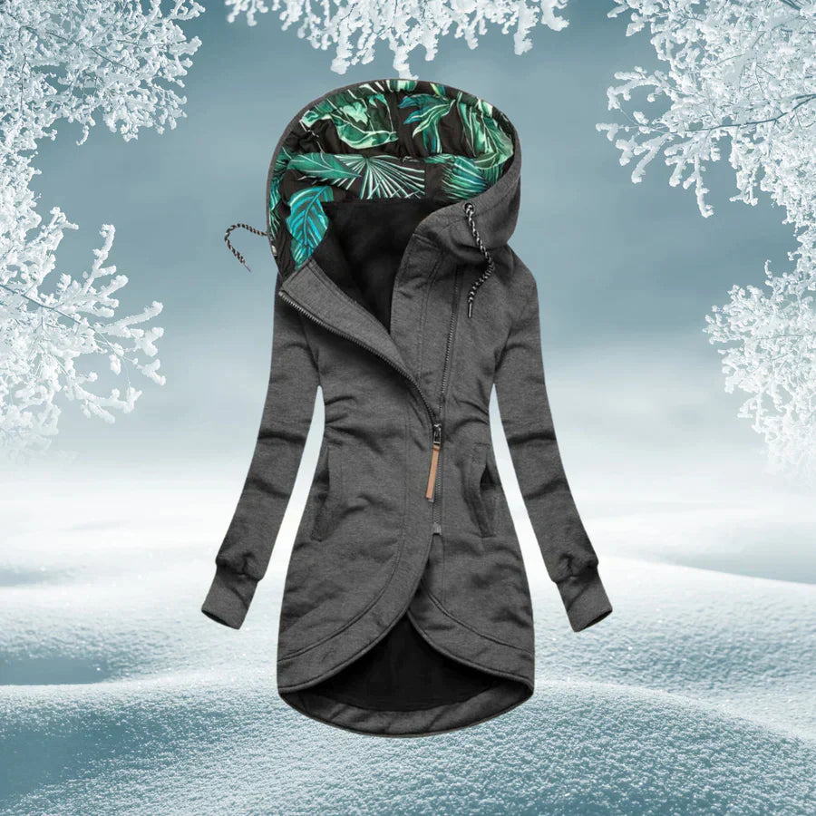 Groene damesparka met capuchon – Warme en waterdichte winterjas