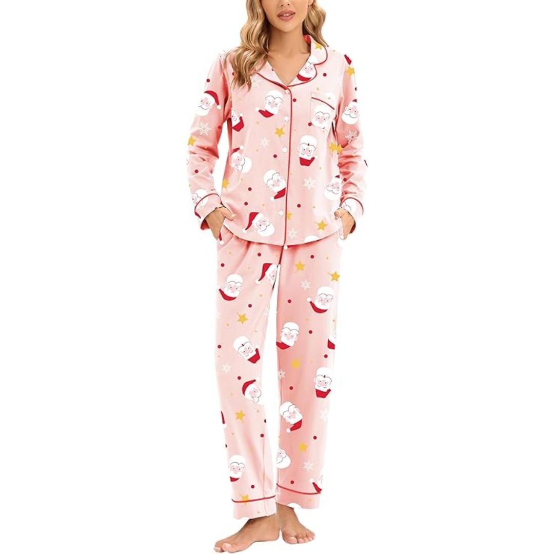 Cora Dames Pyjama | Zachte Katoen, Feestelijk Ontwerp 4
