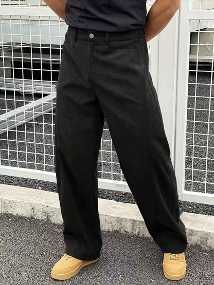 Corduroy broek met losse rechte pijpen