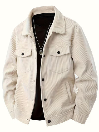 Herengjas Corduroy Klassieke Stijl met Borstzakken - Mode Vibes