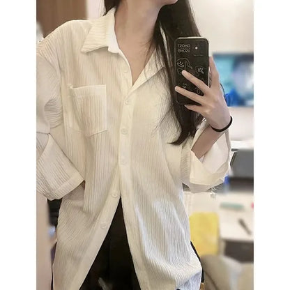 Zomerse katoen-linnen beschermende blouse van SunGlow mode