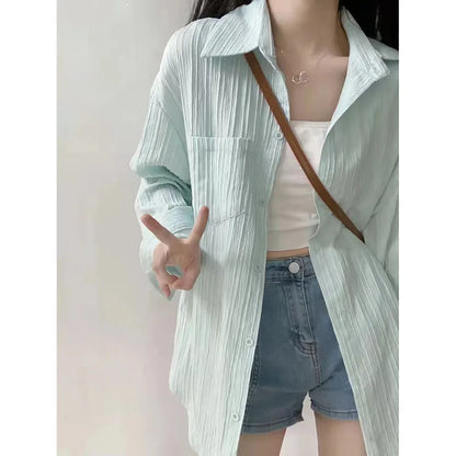 Zomerse katoen-linnen beschermende blouse van SunGlow mode