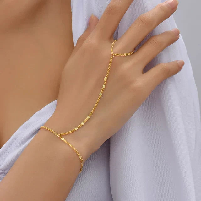 Goudkleurige Sieradenset met Handharnas Detail Elegant