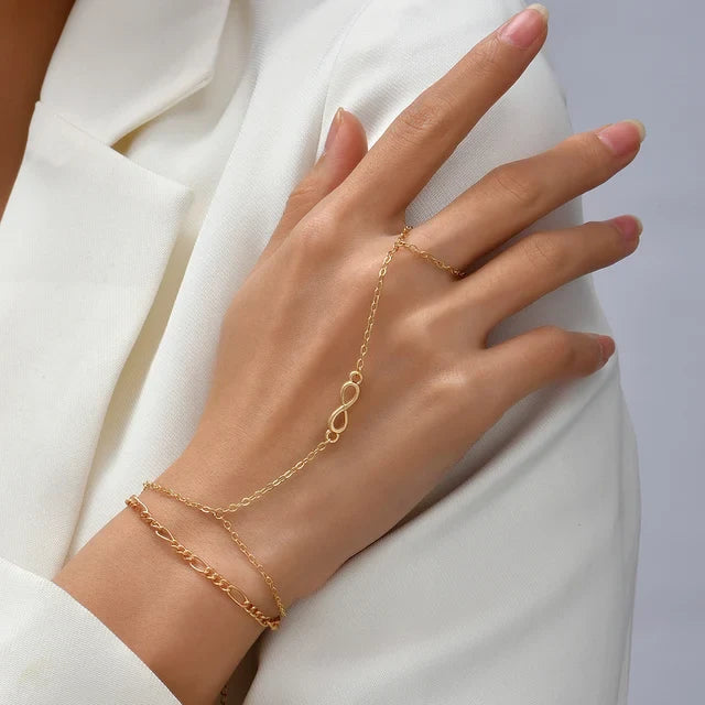 Goudkleurige Sieradenset met Handharnas Detail Elegant