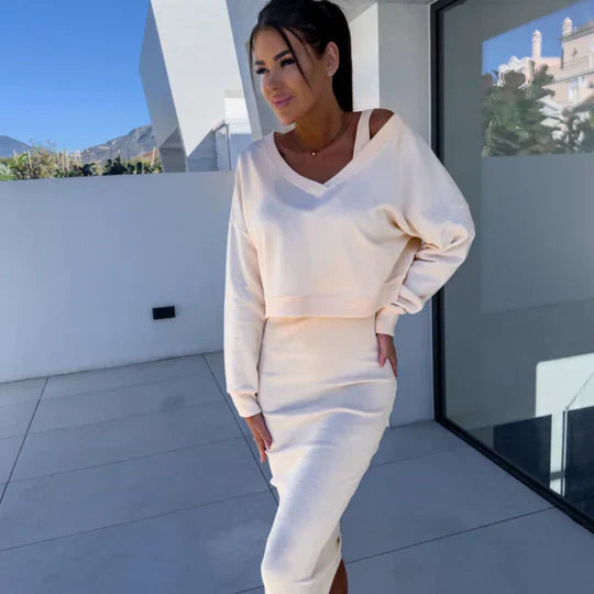 Casual Sweatshirt Jurken Set voor Vrouwen - Mode Vibes