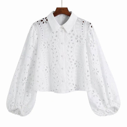LuxeLeven Oogjesborduurwerk Kanten Blouse