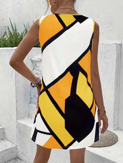 Stella Prachtige Off Shoulder Jurk met Geometrisch Patroon