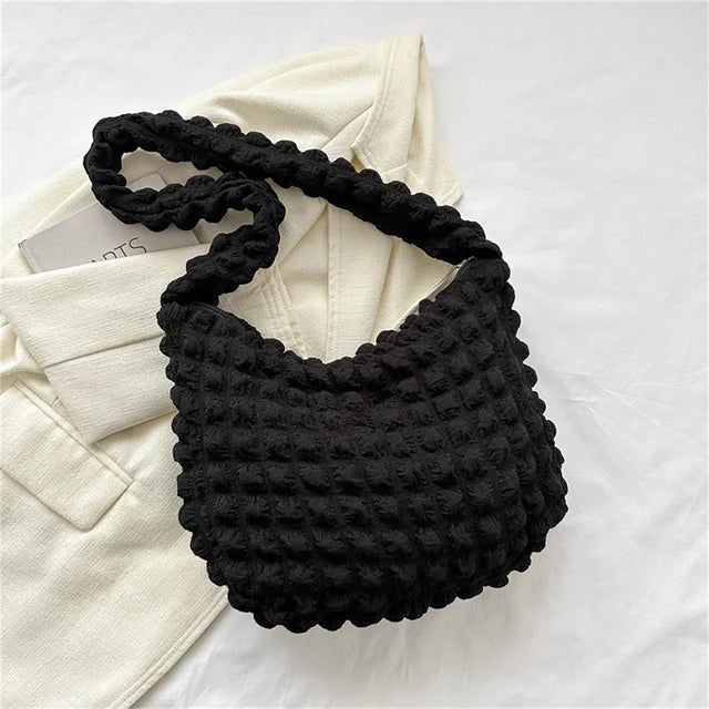 Eloisa Geplooide Geborduurde Crossbody Tas