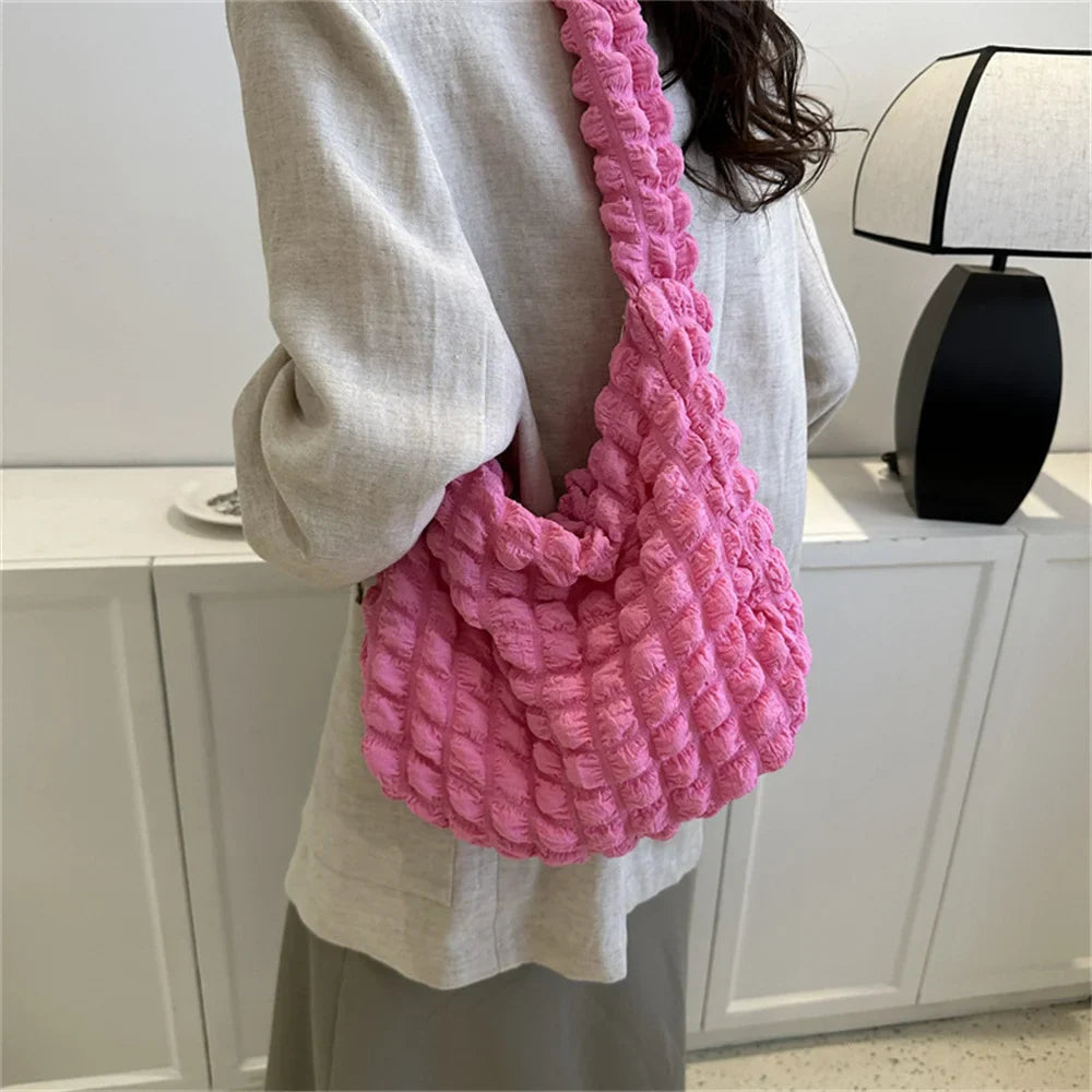 Eloisa Geplooide Geborduurde Crossbody Tas