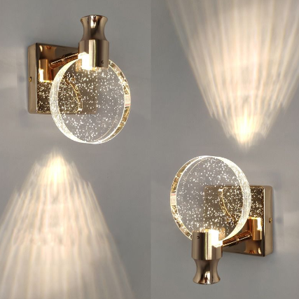 Ronde Kristallen Wandlamp Luxe Design