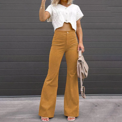 Dames Flared Broek Hoge Taille Slank Gesneden