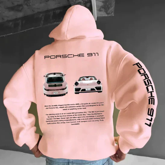 Sportieve Hoodie met Autoprint en Typografie