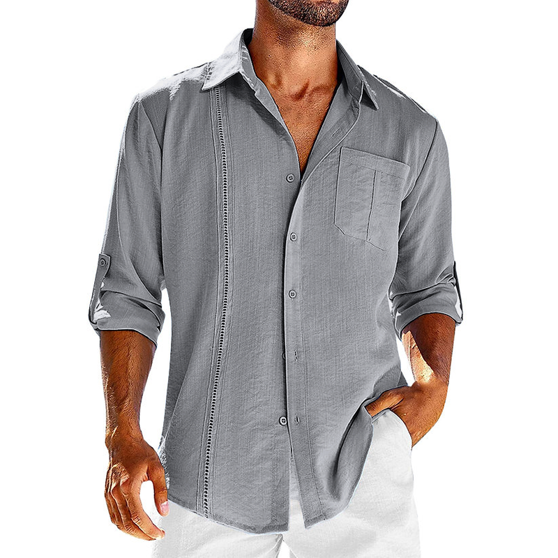 Heren Linnen Overhemd Casual Zomer Stijl