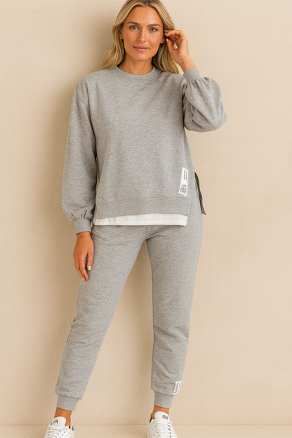 Dames Pak Tweedelig Met Split Detail Casual Modieus
