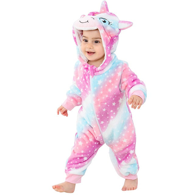 Baby Onesie met Capuchon Zachte Warmte voor Winter