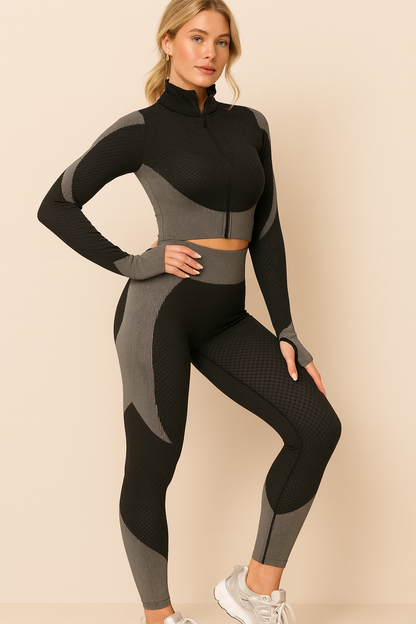 Dames Fitness Set: Legging, Croptop en Vest voor Yoga en Sport - Mode Vibes