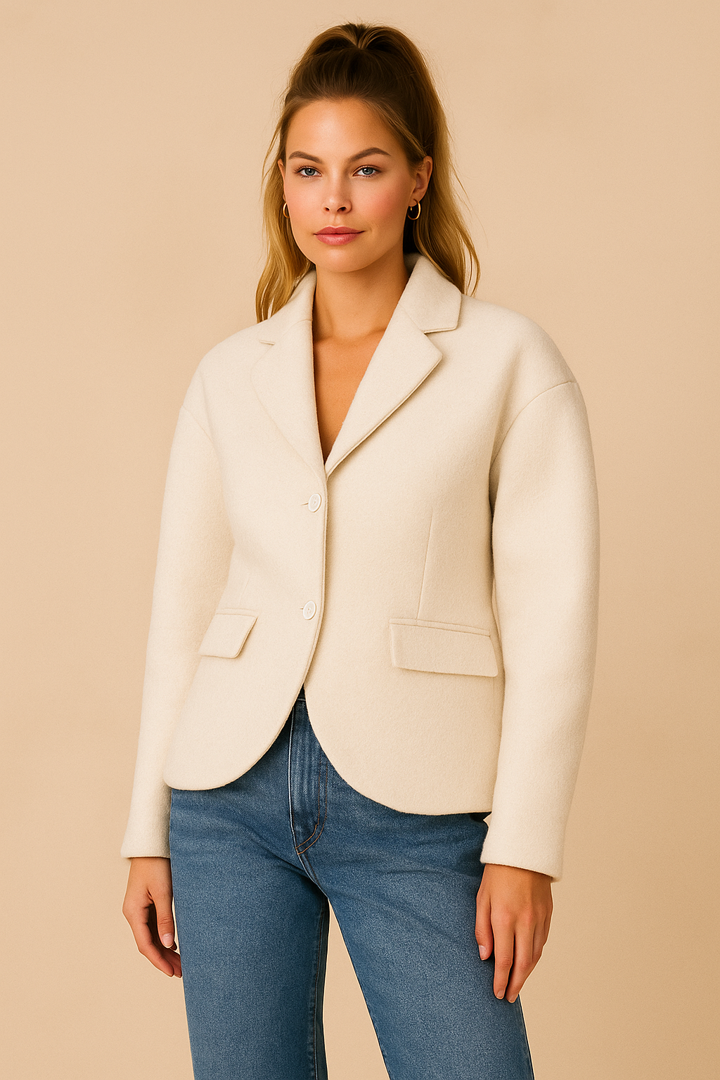Dames Wollen Jas Luxe Modieus Warm en Stijlvol - Mode Vibes
