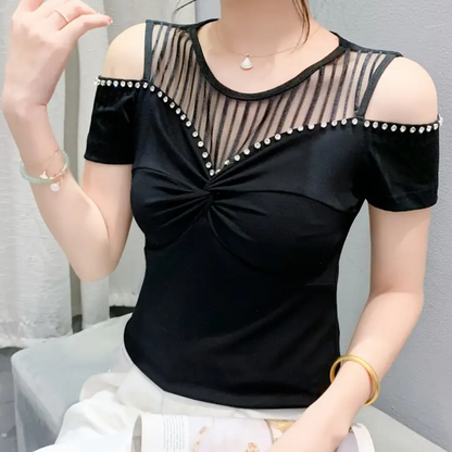 Dames Top Cold Shoulder Kort Mouw Zomerjurk