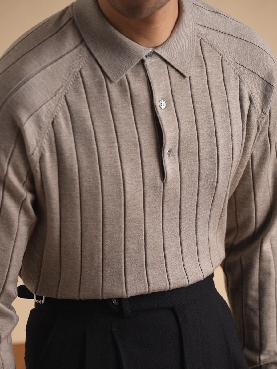 Heren Polo Fijngebreide Klassieke Stijl - Mode Vibes