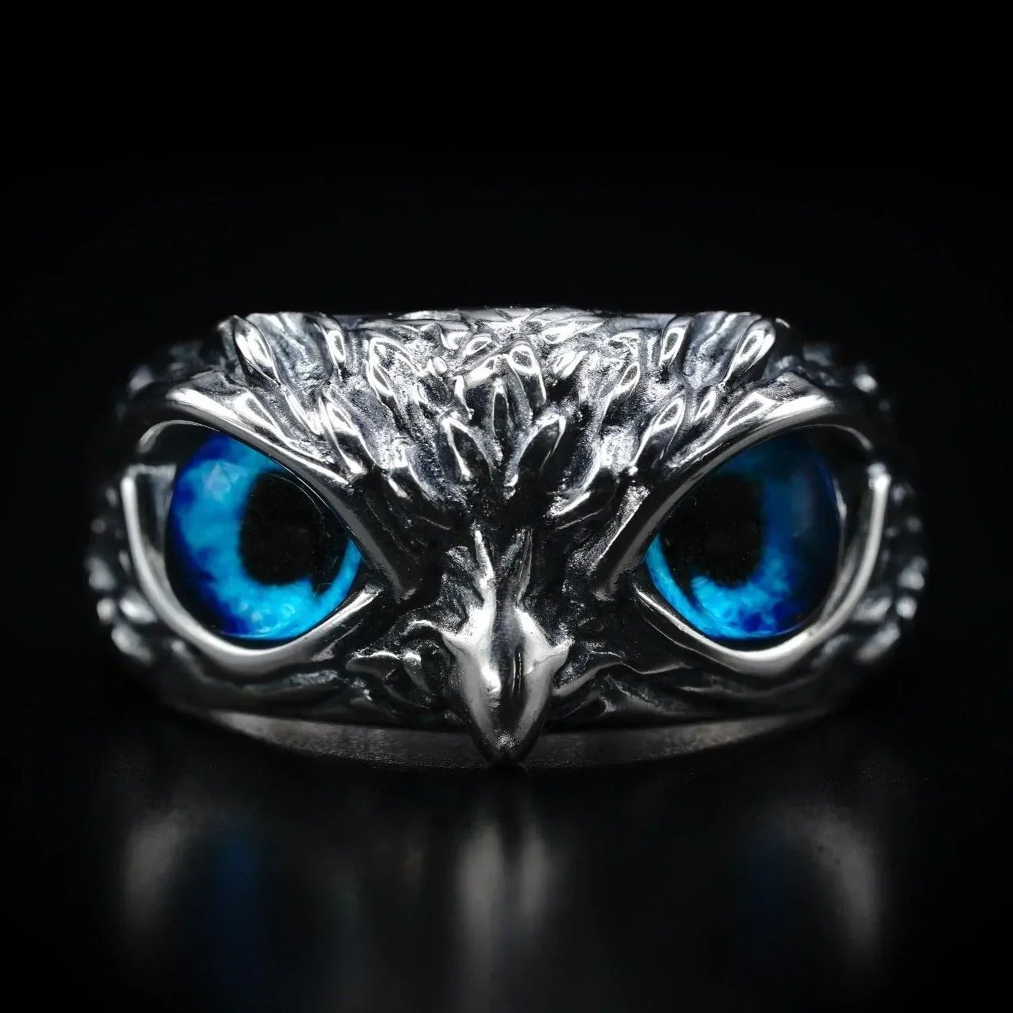 Unieke Uilenoog Ring Zilveren Sieraden