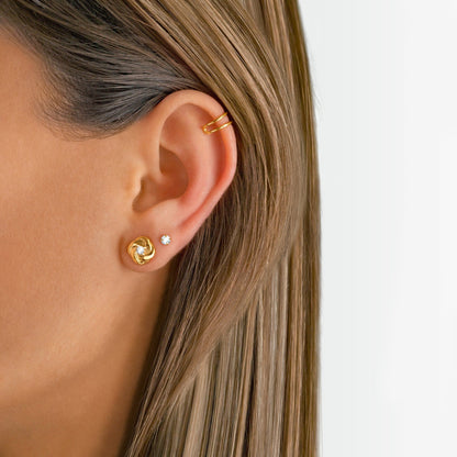 Kleine Zirkonia Oorbellen Elegante Rondes Oorhangers