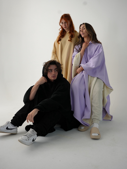 Fleece Poncho met Capuchon Luxe Warm en Zacht