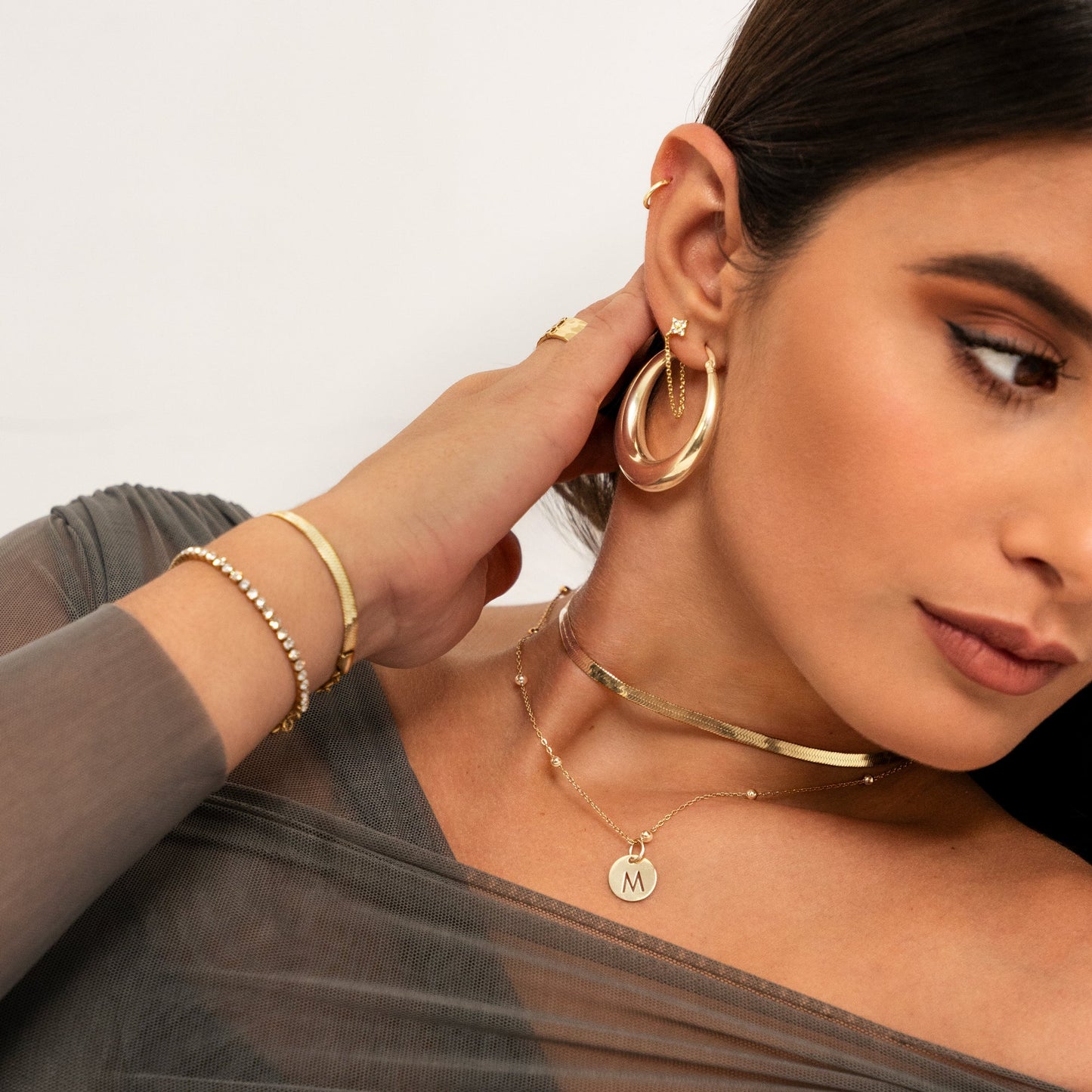 Ketting Platte Zilveren Halsketting Stijlvol