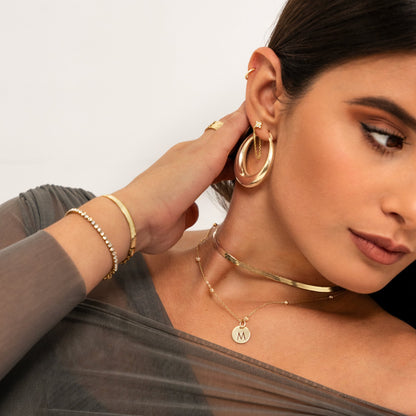 Ketting Platte Zilveren Halsketting Stijlvol