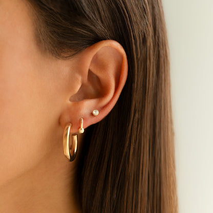 Oorstekers Halfrond Zilver Elodie